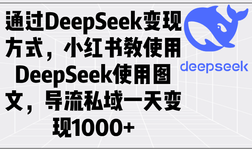 通过DeepSeek实现私域变现_小红书图文引流技巧助力一天收入突破1000+S-小熊猫资源网